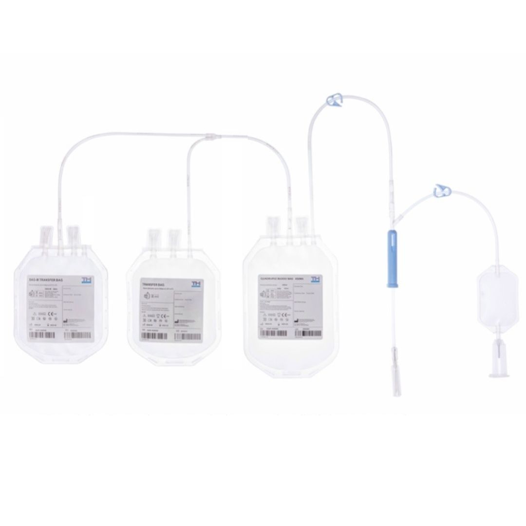 Контейнер для крові з розчинами ЦФД та САГМ потрійний в модифікації 450/450/450 з портом для пробірок Виробник: Jiaxing Tianhe Pharmaceutical Со., Ltd. (Китай)